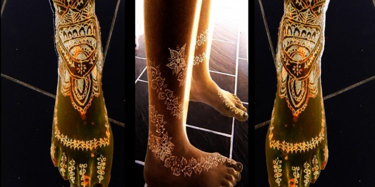 Henna tattoo leg and foot