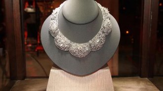 A necklace made by Nirav Modi on display on October 31, 2011 Dubai.