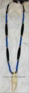 Genuine Bear Tooth Necklace with Glass Beads.